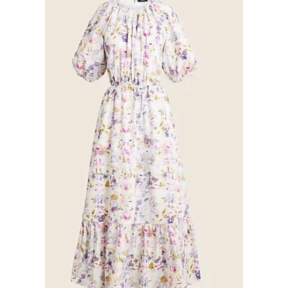 J.Crew Flora Obscura X Side Cut Out Kaleidoscope Colored Preppy Dress Sz 14 NWT